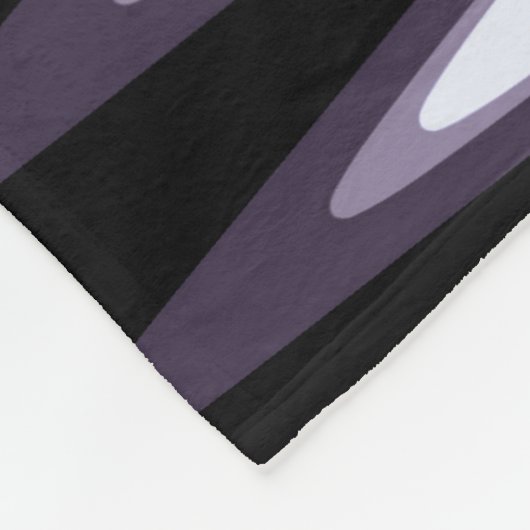 Zig Zag Schwarz-weiß Grau Dunkel Lila Beige Muster Fleecedecke (Ecke)