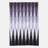 Zig Zag Schwarz-weiß Grau Dunkel Lila Beige Muster Handtuch (Vertikal)