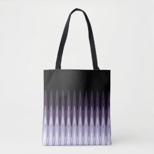 Zig Zag Schwarz-weiß Grau Dunkel Lila Beige Muster Tasche