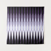 Zig Zag Schwarz-weiß Grau Dunkel Lila Beige Muster Wandteppich (Vorderseite)