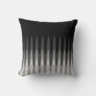 Zig Zag Schwarz-weiß Grau Muster Kissen