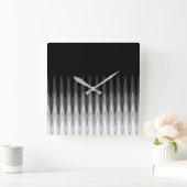 Zig Zag Schwarz-weiß Grau Muster Quadratische Wanduhr (Zuhause)