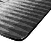 Zig Zag Schwarz-weiß Grau Muster Schneidebrett (Ecke)