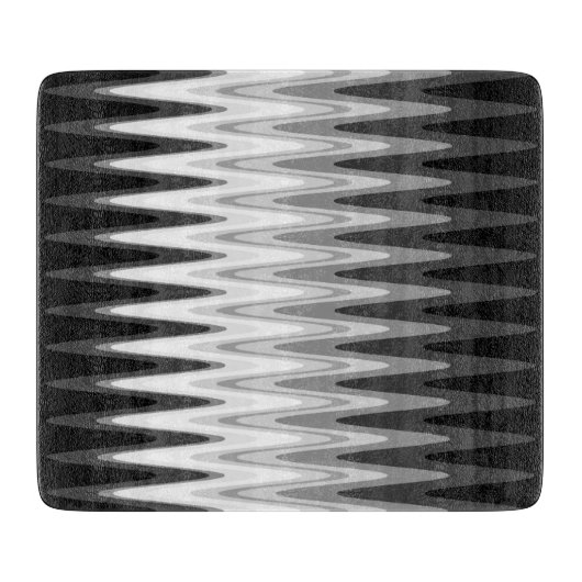 Zig Zag Schwarz-weiß Grau Muster Schneidebrett (Vorderseite)