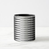 Zig Zag Schwarz-weiß Grau Muster Tasse (Zentrum)