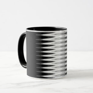 Zig Zag Schwarz-weiß Grau Muster Tasse