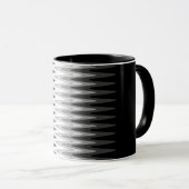 Zig Zag Schwarz-weiß Grau Muster Tasse (VorderseiteRechts)