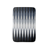 Zig Zag Schwarz-weiß Grau Navy Blue Beige Muster Badematte (Vorderseite Vertikal)
