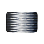 Zig Zag Schwarz-weiß Grau Navy Blue Beige Muster Badematte (Vorderseite)