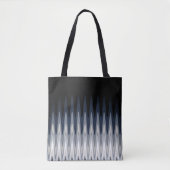 Zig Zag Schwarz-weiß Grau Navy Blue Beige Muster Tasche (Vorderseite)
