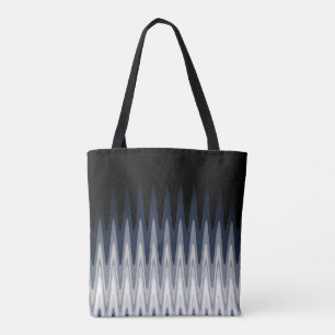 Zig Zag Schwarz-weiß Grau Navy Blue Beige Muster Tasche