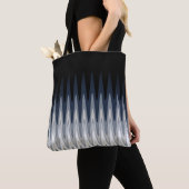 Zig Zag Schwarz-weiß Grau Navy Blue Beige Muster Tasche (Von Nahem)