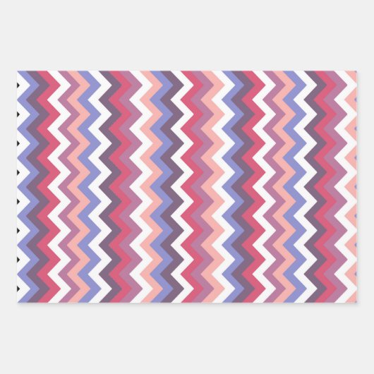 Zig-Zag-Streifen Geschenkpapier Set (Vorderseite 3)