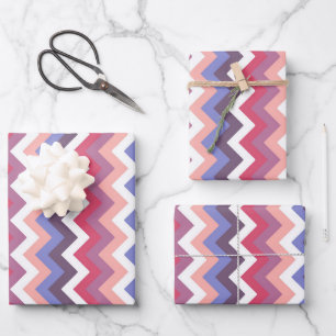 Zig-Zag-Streifen Geschenkpapier Set