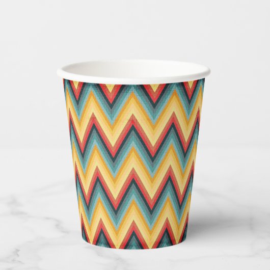 Zig Zag Streifen Hintergrund 2 Pappbecher (Vorderseite)