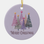 Zig Zag Weihnachtsbaum Imitate Glitzer Xmas Winter Keramik Ornament (Vorne)