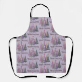 Zig Zag Weihnachtsbaum Imitate Glitzer Xmas Winter Schürze (Vorderseite)