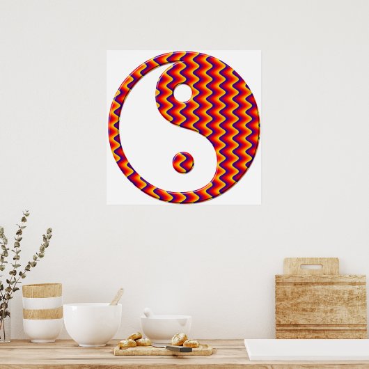Zig Zag Yin Yang Symbol Poster (Küche)