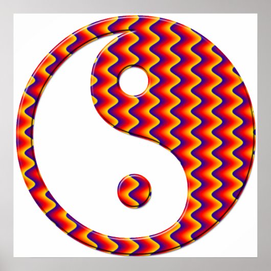 Zig Zag Yin Yang Symbol Poster (Vorne)