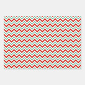 Zig-Zagged Mint Stripe Wrapping Paper Geschenkpapier Set (Vorderseite 3)