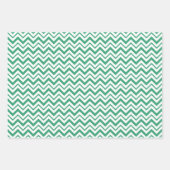 Zig-Zagged Mint Stripe Wrapping Paper Geschenkpapier Set (Vorderseite)