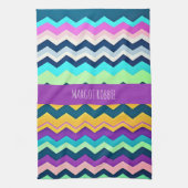 Zig-zaggendes pastellfarbenes Regenbogenmuster Geschirrtuch (Vertikal)