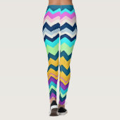Zig-zaggendes pastellfarbenes Regenbogenmuster Leggings (Rückseite)