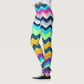 Zig-zaggendes pastellfarbenes Regenbogenmuster Leggings (Links)