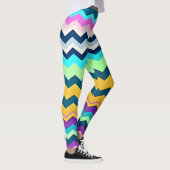 Zig-zaggendes pastellfarbenes Regenbogenmuster Leggings (Rechts)
