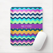 Zig-zaggendes pastellfarbenes Regenbogenmuster Mousepad (Mit Mouse)