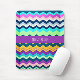 Zig-zaggendes pastellfarbenes Regenbogenmuster Mousepad