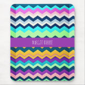 Zig-zaggendes pastellfarbenes Regenbogenmuster Mousepad (Vorne)