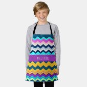 Zig-zaggendes pastellfarbenes Regenbogenmuster Schürze (Getragen)
