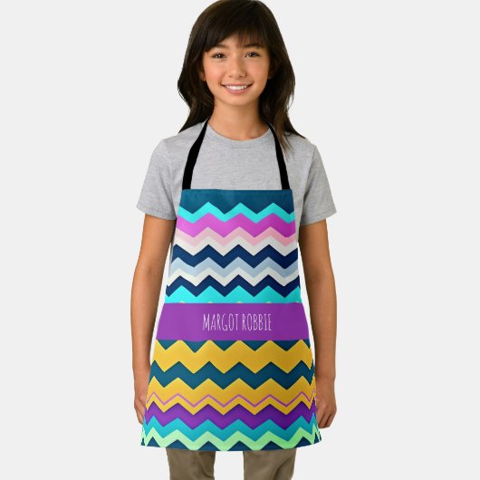 Zig-zaggendes pastellfarbenes Regenbogenmuster Schürze (Insitu)