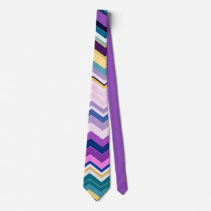 Zig Zagging Pastel Violet Retro Muster Krawatte