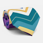 Zig Zagging Pastel Violet Retro Muster Krawatte (Gerollt)