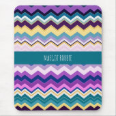Zig Zagging Pastel Violet Retro Muster Mousepad (Vorne)