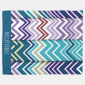 Zig Zagging pastellfarben Vertikal Grünes Retromus Fleecedecke (Vorderseite (Horizontal))