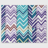 Zig Zagging pastellfarben Vertikal Grünes Retromus Geschenkpapier (Flach)