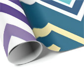 Zig Zagging pastellfarben Vertikal Grünes Retromus Geschenkpapier (Rolleneckpunkt)