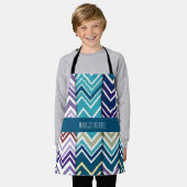 Zig Zagging pastellfarben Vertikal Grünes Retromus Schürze (Getragen)