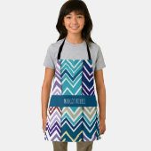 Zig Zagging pastellfarben Vertikal Grünes Retromus Schürze (Insitu)