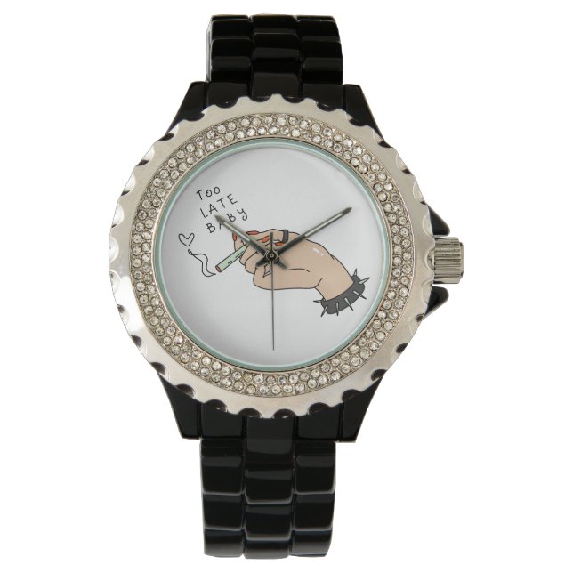 Zigarette in Hand Anti-Valentin Armbanduhr (Vorderseite)