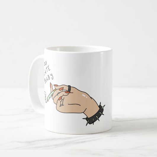 Zigarette in Hand Anti-Valentin Kaffeetasse (Vorderseite Links)