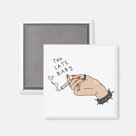 Zigarette in Hand Anti-Valentin Magnet (Vorderseite/Rückseite)