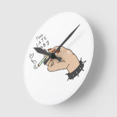 Zigarette in Hand Anti-Valentin Runde Wanduhr (Winkel)