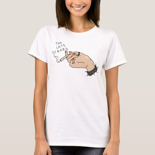 Zigarette in Hand Anti-Valentin T-Shirt (Vorderseite)