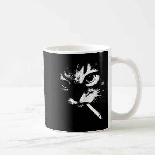 Zigarette Kitten Funny Smoking Cat Meme Gangster C Kaffeetasse (Rechts)