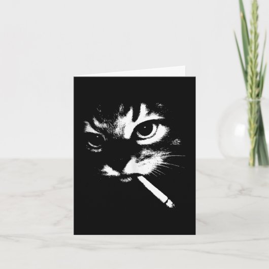 Zigarette Kitten Funny Smoking Cat Meme Gangster C Karte (Vorderseite)