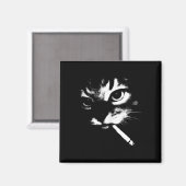 Zigarette Kitten Funny Smoking Cat Meme Gangster C Magnet (Vorderseite/Rückseite)